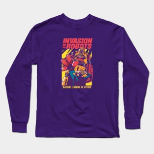 Invasion of the Robots | Retro Comic Book Cover Long Sleeve T-Shirt